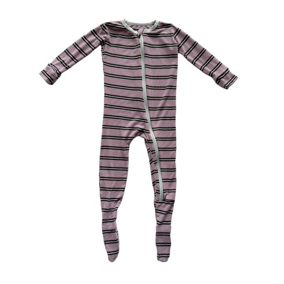 Kickee Pants Footie Sleeper In Elderberry Kenya Stripe - Picture 1 of 5